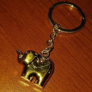 Golden Elephant Keychain